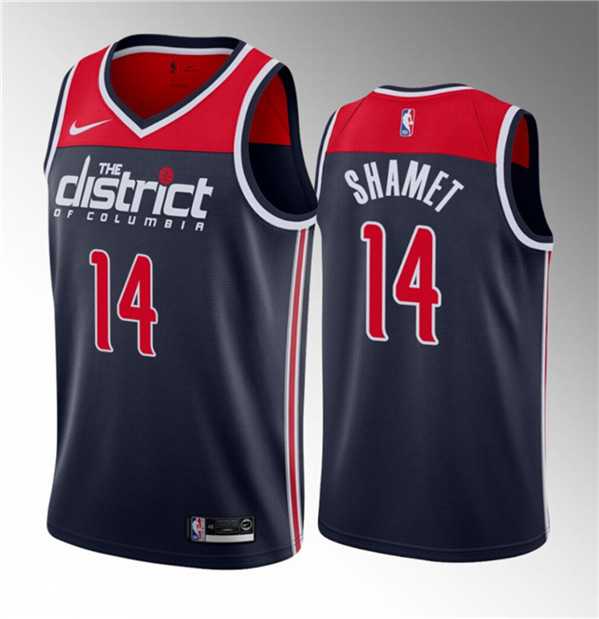 Men%27s Washington Wizards #14 Landry Shamet Navy 2023 Draft Statement Edition Stitched Jersey->phoenix suns->NBA Jersey